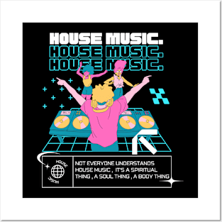 HOUSE MUSIC  - Dj Dancefloor (blue) Posters and Art